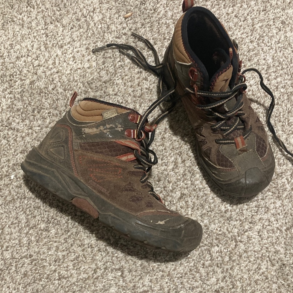 Kids Brown Merrell Hiking Boots